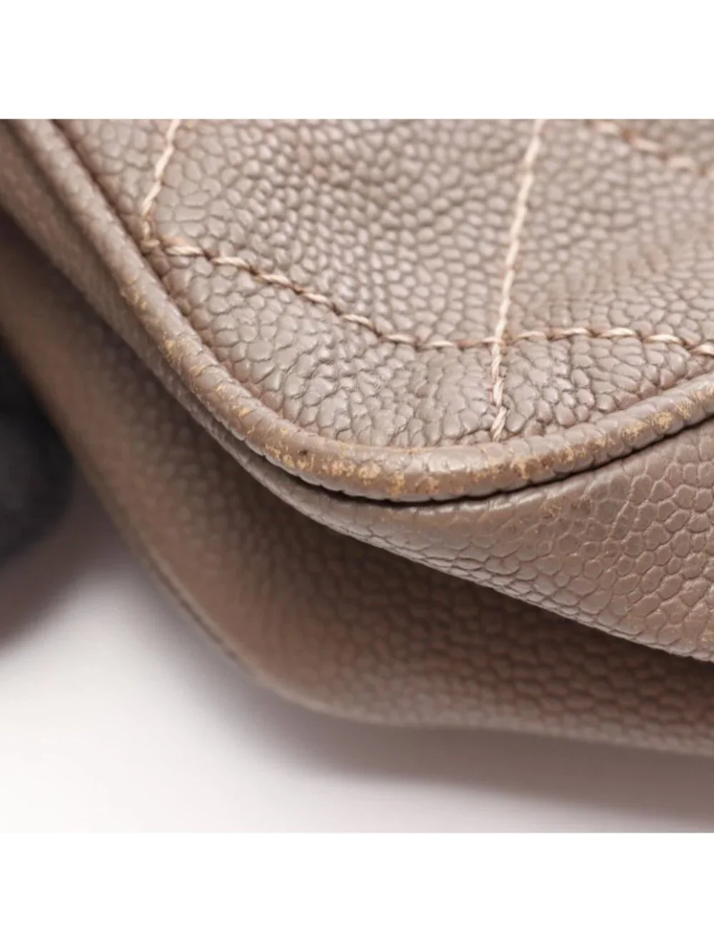 Chanel Shoulder Bag 2.55 Quilted Chain Gray Caviar Leather